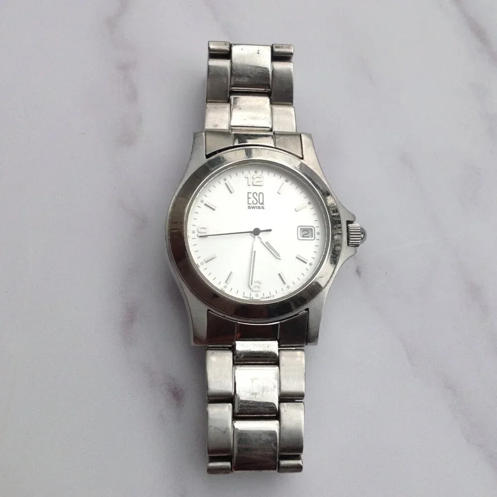ESQ Movado Swiss Date Window Watch  E5063 Classic Styling